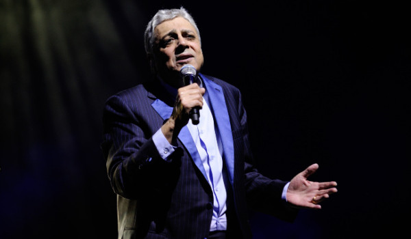 Enrico Macias performing during the concert for the association 'Les Voila' at the Olympia, in Paris, France, on January 13, 2014. Photo by Aurore Marechal/ABACAPRESS.COM
